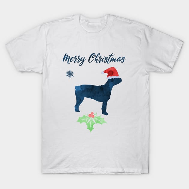 Christmas Dog - Boston Terrier T-Shirt by TheJollyMarten